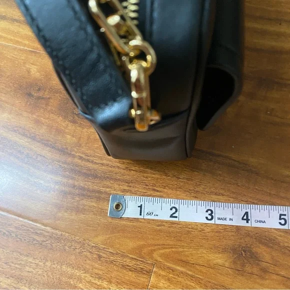 Michael Kors Women's Black Leather Gold Logo Parker Camera Crossbody Bag Classic - Picture 15 of 15